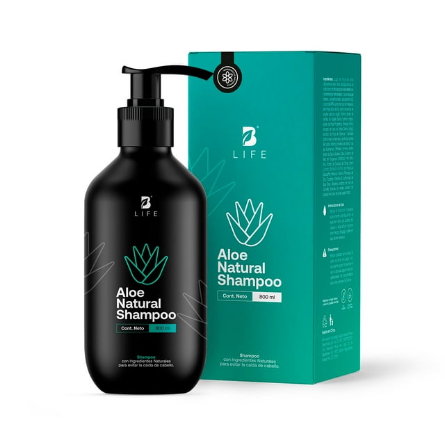Shampoo Natural De 800ml | 82% De Ingredientes Naturales | Sin Sulfatos Ni Parabenos Con Aloe Vera | Natural Shampoo | B Life.