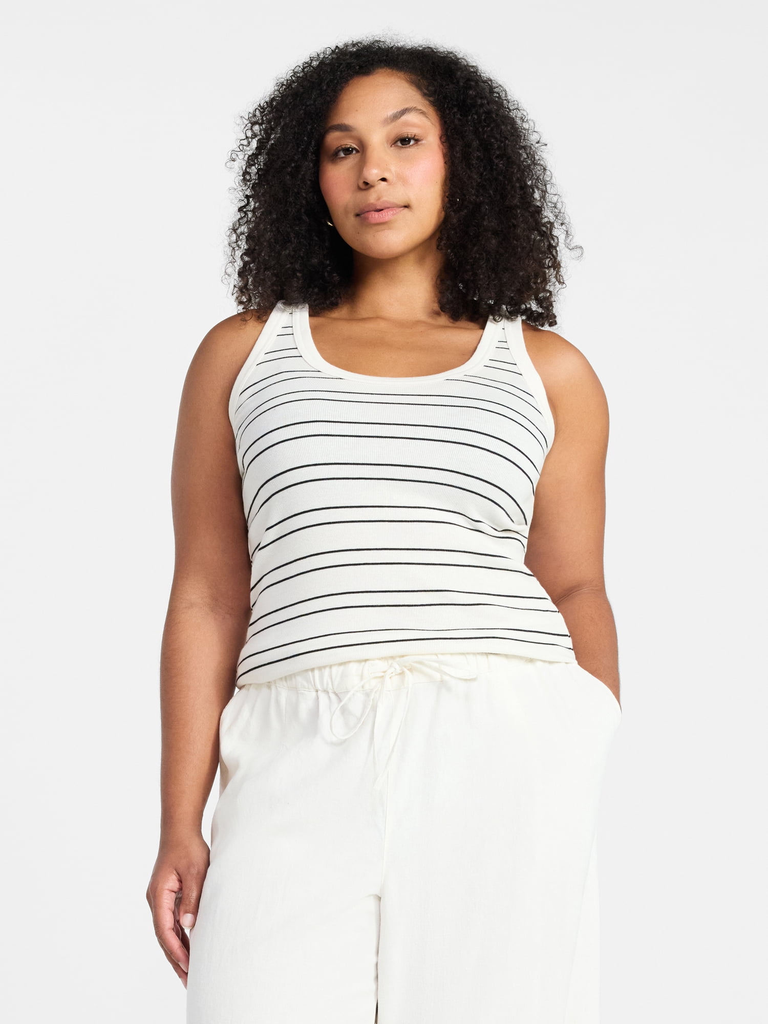 Time and Tru Women's Ribbed Tank Top, Sizes XS-XXXL