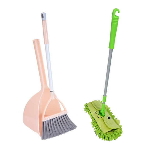 Kids Mop Broom Dustpan Set Kid's Housekeeping Cleaning Tool Pretend