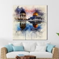 thumbnail image 5 of Muslim Printed, Modern Art, Mosque Landscape Art Canvas, Al Aqsa Mosque, Muslim Housewarming Art Canvas, Islamic Wall Decor, Canvas Wall Decor - Gold Framed, 5 of 6