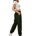 thumbnail image 5 of ABATAB Plus Size Cargo Pants for Women Cinch Bottom Hiking Pants Lightweight Casual Joggers Baggy Trousers with Pockets, 5 of 5