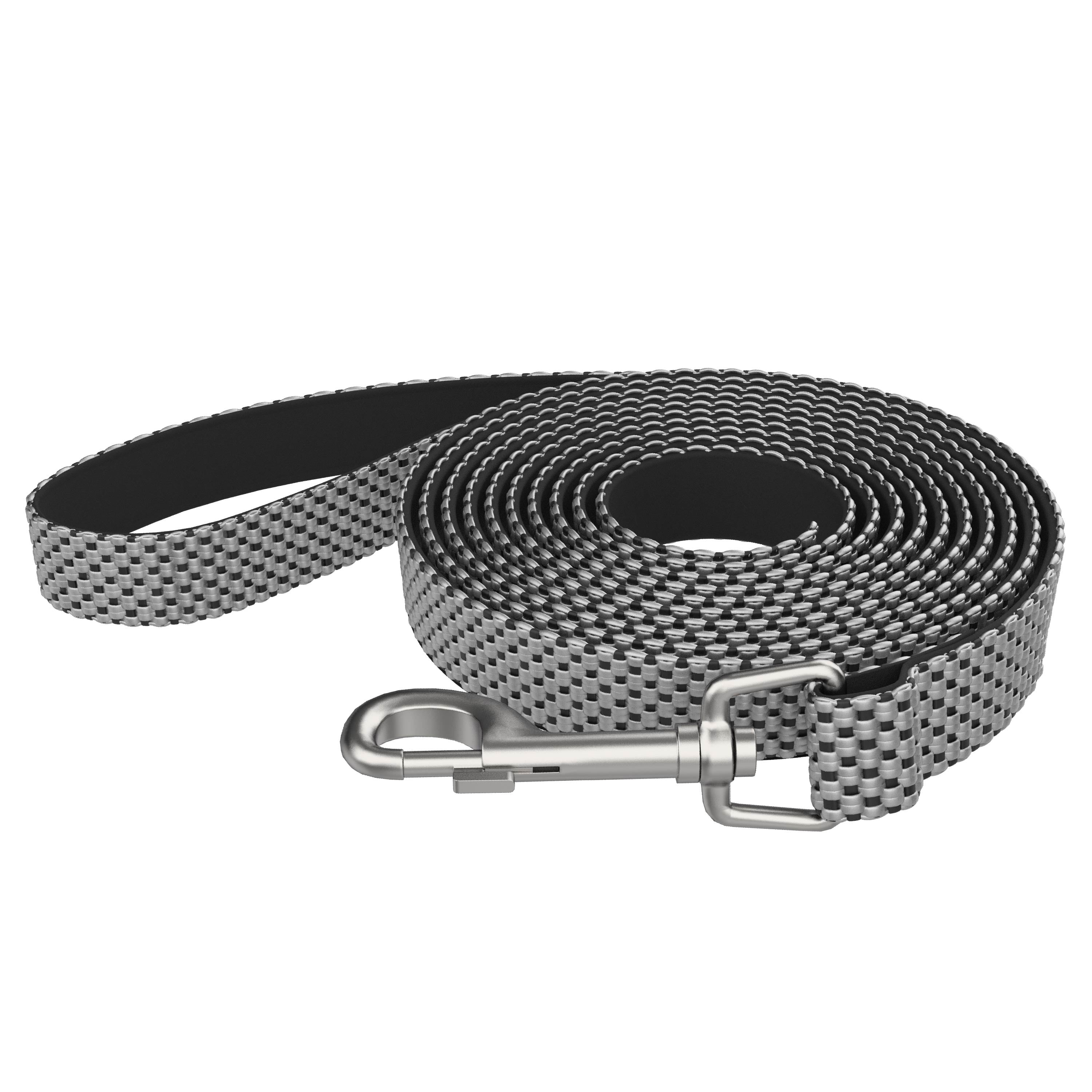(2 pack) Vibrant Life Nylon 5 ft Anti-Shock Padded Dog Leash, Gray, For Medium and Large Dogs