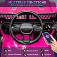 thumbnail image 5 of Track Seven 24V Kids Ride on Truck, 2WD Electric Car with Remote Control, Four-Wheel Suspension, Power Display, Bluetooth, MP3 Player, LED Lights, Kids Ride on Toy Car for Boys Girls Aged 3+, Pink, 5 of 9