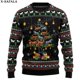 thumbnail image 4 of Lindos suéteres de punto navideños con diseño de perro salchicha, divertidos suéteres de regalo de Navidad y Halloween, tops para parejas, fiestas, unisex, casuales, 3, 4 of 5