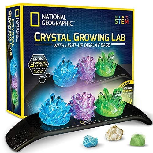 NATIONAL GEOGRAPHIC Crystal Growing Kit 3 Vibrant Colored Crystals to