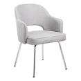 thumbnail image 1 of Chaise de Salle à Manger Moderne CaressoftPlus Noire en Lin Gris, 1 of 6