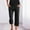 Black, variant on SNKSDGM Women's Plus Sweatpants Women Tall Inseam Black Dress Pants Women High Waisted Wide Leg Women's Solid Color Linen Casual 3/4 Pants with Pockets and Drawstring Waist M
