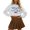 White, variant on USA Flag Embroidered Cropped Crewneck Sweatshirt Women's Oversized Long Sleeve Patriotic Layering Top 1PC S-XXL Plus Size Friendly