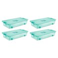thumbnail image 1 of Sterilite 56 Quart Wheeled Fresh Scent Storage Container Box with Lid (4 Pack), 1 of 3