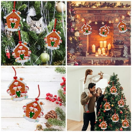 

Big Clearance! Christmas House for Xmas Party Handmade Gift Christmas Santa Claus Tree Ornament Painted Santa Christmas Tree Pendant