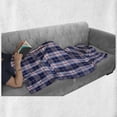 thumbnail image 6 of Checkered Soft Flannel Fleece Throw Blanket, Classical Vintage Design with Vibrant Colors Scottish Tartan Tile, Cozy Plush for Indoor and Outdoor Use, 60" x 80", Maroon Royal Blue White, by Ambesonne, 6 of 6