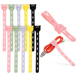 Pianpianzi Colorful Silicone Ties Bag Clips Cable Ties Bread Ties Reusable Rubber Twist Ties Multi Purpose Silicone Ties Cable Ties Silicone Cords Household