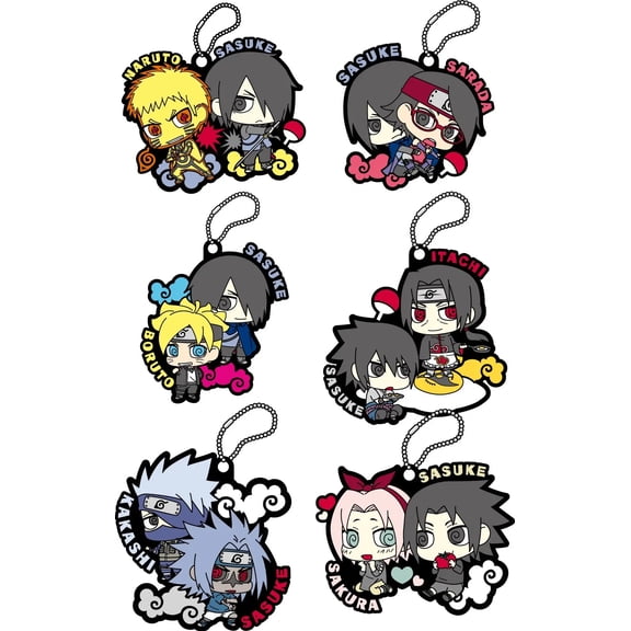 Naruto Shippuden Rubber Mascot: Sasuke Special! (Set of 6 pieces)