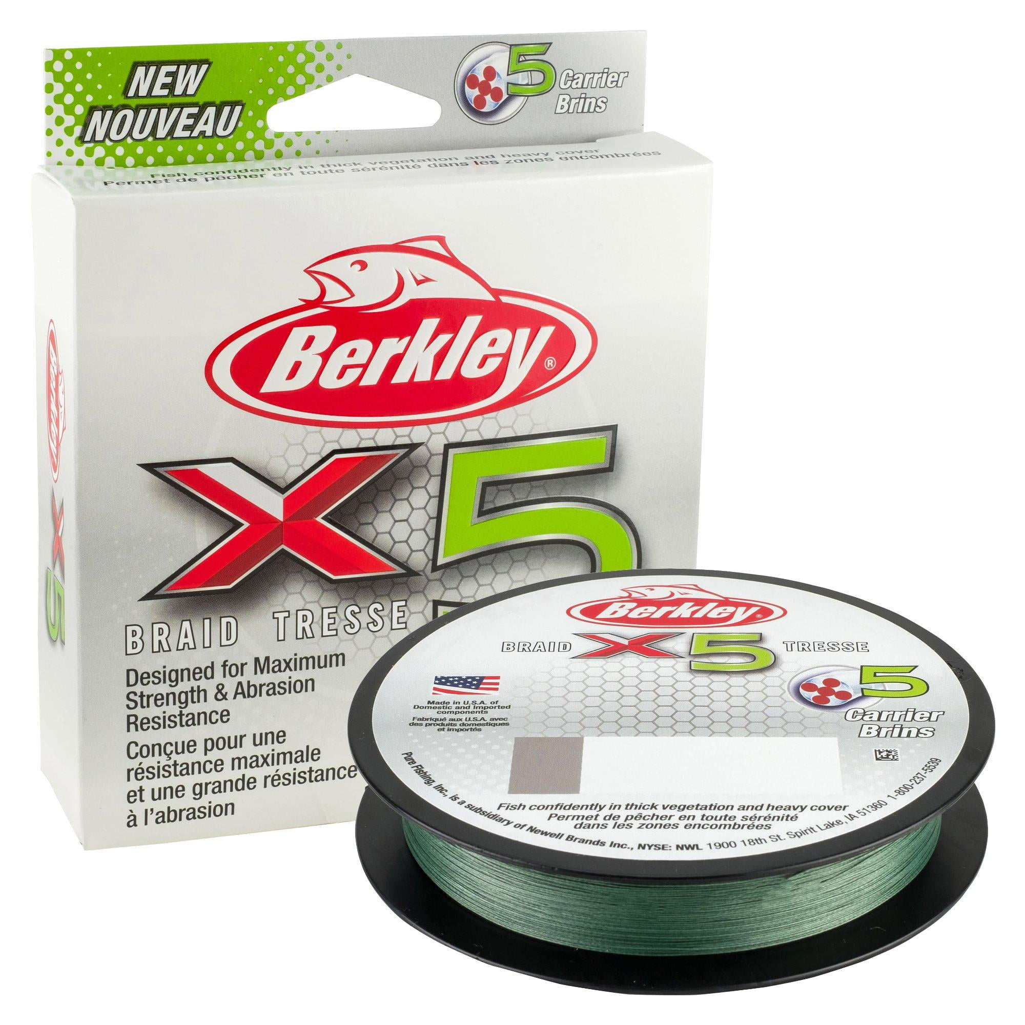 Berkley x5 Braid Fishing Line, Crystal, 20 lb Test Strength, 328 yd