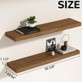 thumbnail image 4 of Jouetondream 39X7 2PCS Floating Shelves, Wood Floating Shelves for Wall, Storage Shelves for Living Room Bedroom Kitchen Bathroom,Oak, 4 of 7