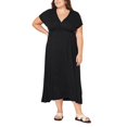 thumbnail image 2 of Baywell Long skirt Solid Color Dress Loose Dress Adjustable Waist V Neck Leisure Dress, 2 of 7