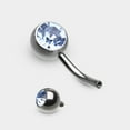 thumbnail image 3 of Implant Grade Titanium Internally Threaded Basic Belly Button Ring-Light Blue, 3 of 4