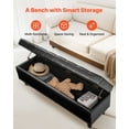 thumbnail image 4 of VEVOR Button-Tufted Storage Ottoman Bench PU Leather Bench with Wood Legs Black, 4 of 9