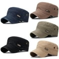 thumbnail image 2 of New Fashion Men Military Cap Summer spring Casual Cadet Hat Washed Cotton Flat Top Caps unisex Vintage army Hats Cadet for Men Women Washed Cotton Flat Top Cap Unisex Outdoor Sports Cap Casual Sun Hat, 2 of 7