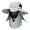 thumbnail image 2 of BadPiggies Wide Brim Sun Hat 3-in-1 UV Protection Fishing Cap with Removable Face & Neck Flaps (Gray), 2 of 9