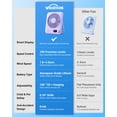 thumbnail image 6 of Portable Fan for Travel with Digital Display, 5000mah 25 Hours Battery Operated 100 Speed Wind Personal Fan with Variable Speed Knob, Small Desk Fan for Bedroom Travel Essentials, Purple, 6 of 7