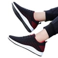 thumbnail image 2 of GrmtClth Lightweight Mesh Athletic Sneakers for Men Soft Cushioned Sole Lace Up Breathable Knit Casual Walking Running Sport Shoes Red (US/8), 2 of 5