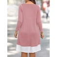 thumbnail image 2 of Cuteduck Plus Size Women’s Long Sleeve V-Neck Zipper Dress Autumn/Winter 1X-5X, 2 of 9