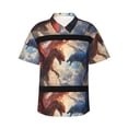 thumbnail image 2 of Picia Cloud Red And Blue Dragon Gentle Cotton Regular Fit Short Sleeve Casual Hawaiian Shirt for Men-Small, 2 of 8