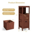 thumbnail image 4 of Giantex Narrow Storage Bathroom Cabinet, Freestanding Floor Cabinet w/2 Removable Drawers, Brown, 4 of 8