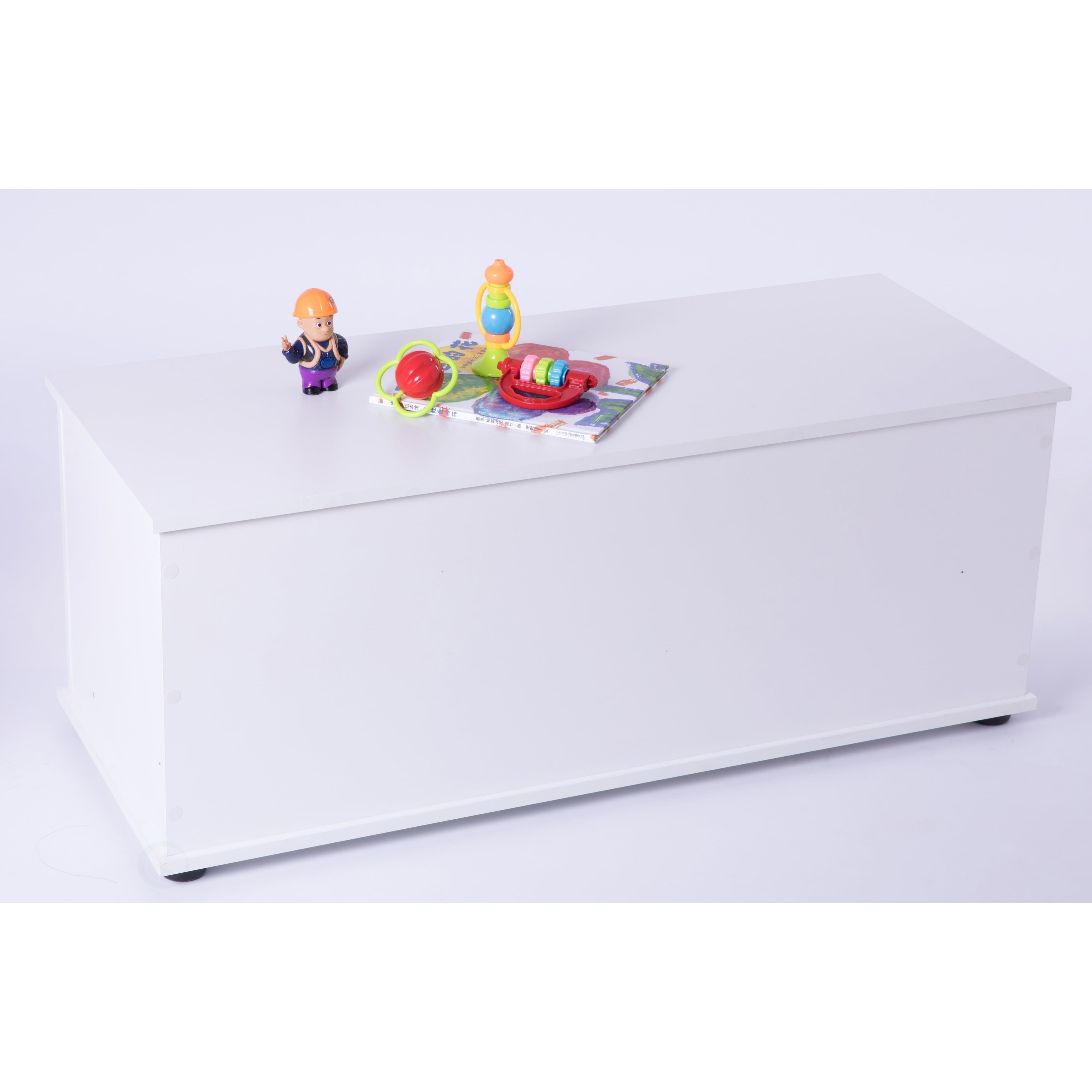 Wooden Storage Organizing Toy Box, White