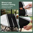 thumbnail image 3 of Round Outdoor Tablecloth with Umbrella Hole and Zipper, Black Solid Color Texture Fitted Table Cover with Elastic Edge for 55-60 Inch, Simple Black Stripes Waterproof Patio Tablecoths for Picnic, 3 of 9