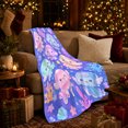 thumbnail image 3 of Cute Jellyfish with Coral and Bubbles, Playful Ocean Style for Sea Lovers, Pastel Underwater Motif and Birthday Gift, Cozy Flannel Blanket for Bedroom and bedroom, Home Decor, 3 of 9