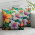 thumbnail image 3 of Ullo0ord Exotic Flowers Set of 2 Decorative Square Flowers Plant Covers with Invisible Zipper Pillows Pillow Covers for Sofa Bedroom Car 24x24in, 3 of 7