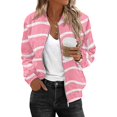 thumbnail image 2 of Bovemsi Bomber Jackets for Women Jacket 2025 Causal Zip Up Coats Long Sleeve Stand Collar Fall Lightweight Outerwear Tops Light Jackets, 2 of 6