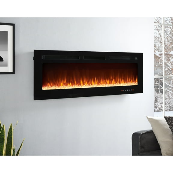 Electric Fire Place Heater for the Wall Mount, Living Room by Naomi Home - Black-Color:12 Flame Colors,Size:50 inches