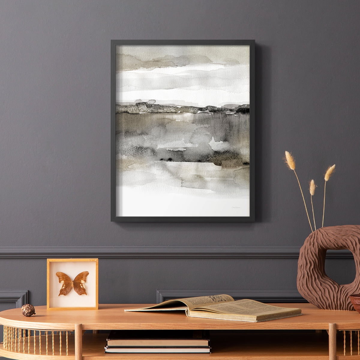 Neutral Harmony in Black Solid Wood 11 x 14 Framed Print