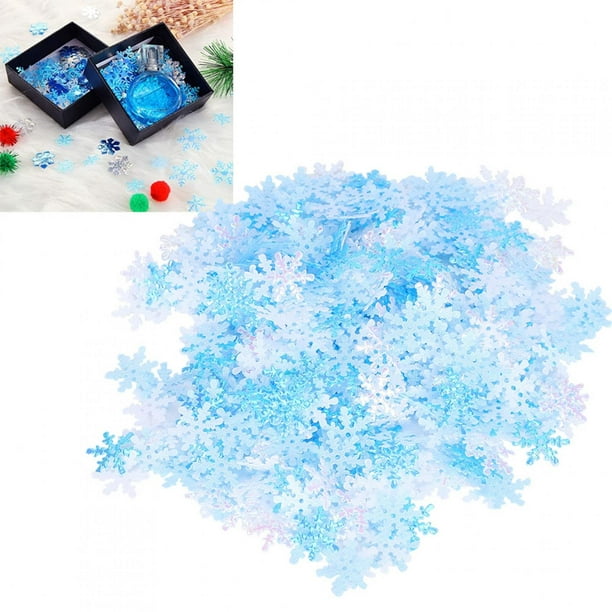 600pcs White Snowflake Confetti - Winter Baby Shower Decorations,Christmas Party
