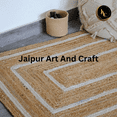 thumbnail image 3 of Jaipur Art And Craft White Border Jute Braided Reversible Carpet Kitchen Area Rug (9x10 Sq ft), 3 of 5