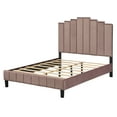 thumbnail image 3 of TMS Deco Modern Queen Velvet Panel Bed, Dusty Rose, 3 of 7