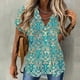 thumbnail image 2 of Cárdigan informal de manga corta con drapeado floral y parte delantera abierta para mujer, blusas fluidas con dobladillo con volantes ligeros de verano Pompotops hkajfhjk471490, 2 of 4