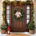 thumbnail image 4 of Welcome Sign for Front Door, Christmas Round Metal Wall Art Wreaths, Winter Snowman Farmhouse Cardinal Xmas Balls Outdoor Indoor Wall Hanging Sign for Porch Decor Housewarming Gifts 7.9 Inch, 4 of 8