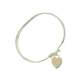 thumbnail image 2 of 7 inch Oval Eye Hook Bangle Bracelet w/ Heart medal charm w/ March Blue Swarovski Crystal, 2 of 3