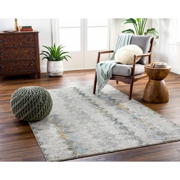 Hauteloom Lalo Living Room, Bedroom Area Rug - Ivory, Gray, Green - 2' x 3'