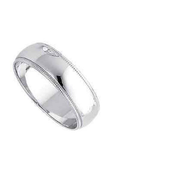 Men's Women's Solid 14K White Gold Milgrain Wedding Ring Band jewelry 6MM Size 6