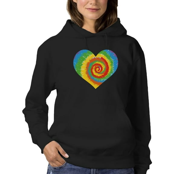 Colorfull Heart Icon Women Hoodie, Female 3X-Large