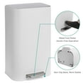 thumbnail image 5 of 8 Gallon Bathroom Trash Can with Lid, Stainless Steel Foot Pedal Step Waste Bin, Removable Inner Bucket, Rectangular Small Garbage Can for Kitchen, Living Room, White, 5 of 7