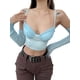 thumbnail image 3 of Sunloudy - Camiseta sin mangas para mujer, color sólido, espagueti, cuello en V, chaleco corto con media manga, camiseta base para mujeres adolescentes Sunloudy  moda, 3 of 7