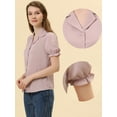 thumbnail image 2 of INSPIRE CHIC Chemisier à Col pour Femmes, Boutons devant, Manches Courtes, pour le Travail, Rose G, 2 of 4