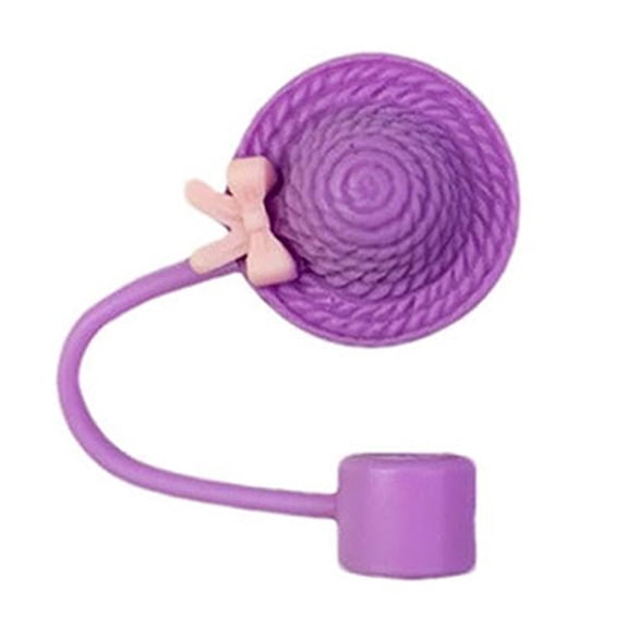 Reusable Silicone Straw Covers Caps Lovely Hat Shape Straw Plug Dustproof Drinking Straw Tip Lid for Tumblers
