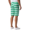 thumbnail image 3 of INSPIRE CHIC Argyle Pattern Shorts for Men's Regular Fit Flat Front Contrasting Colors Shorts 30 Green, 3 of 5